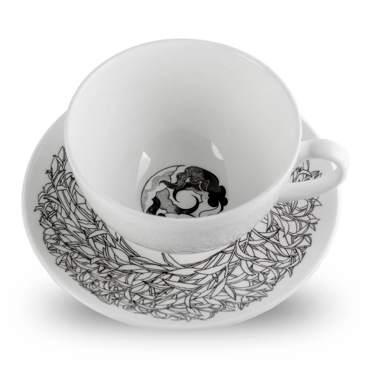 Rare Tea Bone China Leaf Teacup & Saucer - Image 5